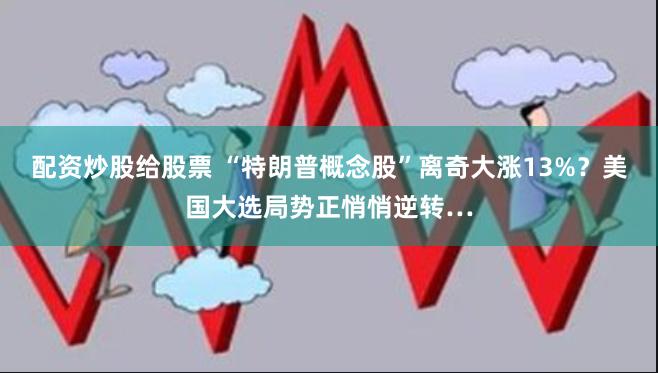 配资炒股给股票 “特朗普概念股”离奇大涨13%？美国大选局势正悄悄逆转…