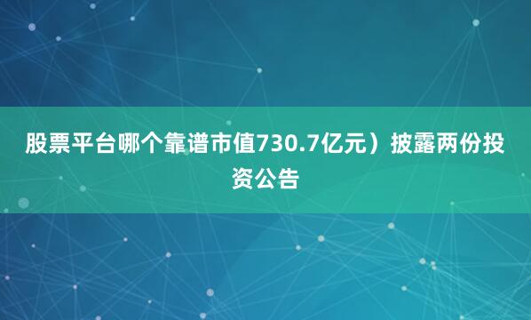股票平台哪个靠谱市值730.7亿元）披露两份投资公告